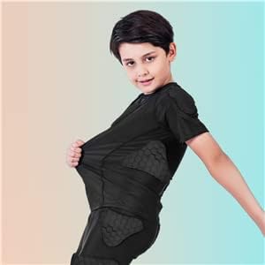 Youth Padded Compression Shirt Rib Protector for Football Protective Gear Baseball Padded Shirt Kid Child Boys