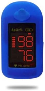 Concord Fingertip Pulse Oximeter with Reversible Display - Blood Oxygen Saturation Monitor with Carrying Case, Batteries and Lanyard - Easy to Use, Accurate SpO2 & Pulse Measurement (Sapphire)