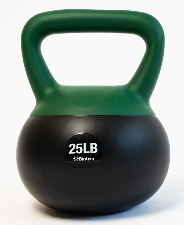 bintiva Soft Kettlebells - Sea and Iron Sand Filled Weights for Women and Men - Color Coded Kettle Bell Sets