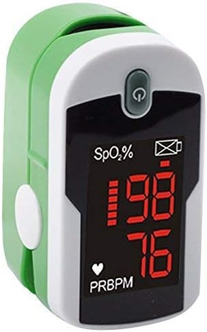 Concord Fingertip Pulse Oximeter with Reversible Display - Blood Oxygen Saturation Monitor with Carrying Case, Batteries and Lanyard - Easy to Use, Accurate SpO2 & Pulse Measurement (Emerald)