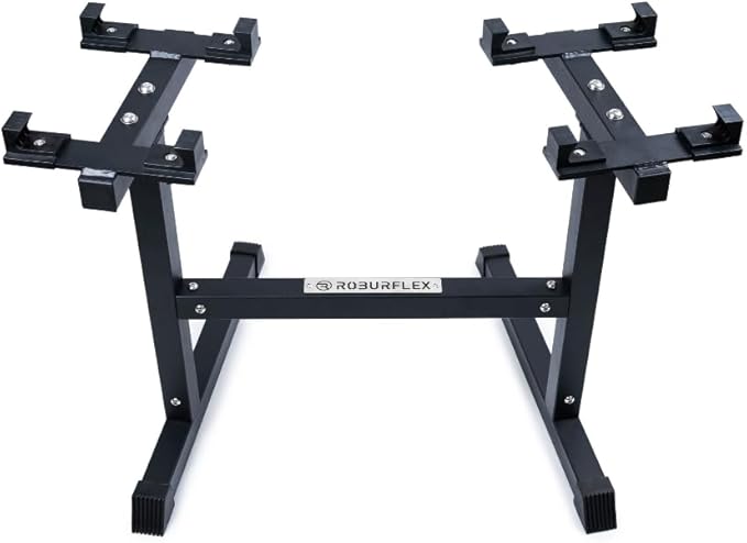 BUNDLE DEAL - Two Adjustable Dumbbells (40LB Black) + Dumbbell Stand + Adjustable Bench (4 items)