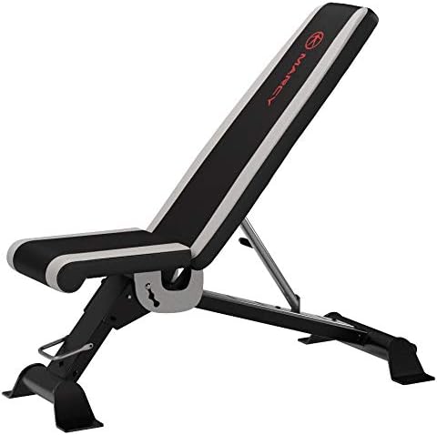 Marcy Foldable Adjustable Utility Weight Bench, Strength Training Home Gym for Full Body Workout
