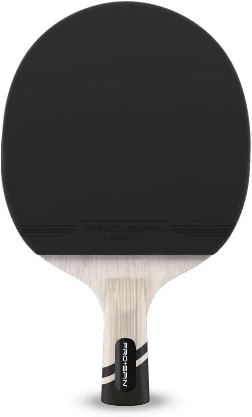 PRO SPIN Carbon Ping Pong Paddles - Penhold Short Grip, Premium Table Tennis Rackets with Carbon Fiber | Professional-Level 7-Ply Blade, Premium Rubber, 2.0mm Sponge | Rubber Protector Case