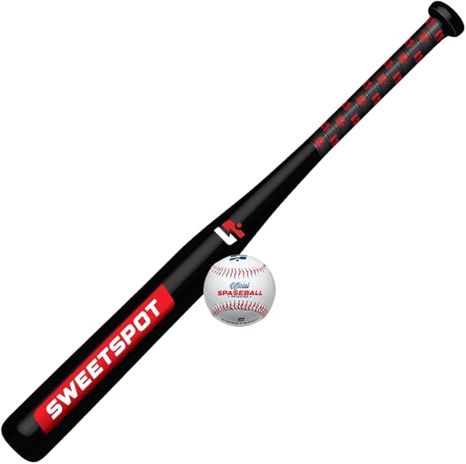 SweetSpot Plastic Bat and Ball Combo Set | Backyard Baseball Set for Youth, Kids, Teens, and Adults