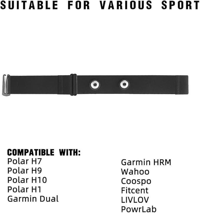 Universal Heart Rate Monitor Chest Strap | Compatible with Polar H10/H9/H7, Wahoo TICKR, Garmin HRM & More | Adjustable & Soft