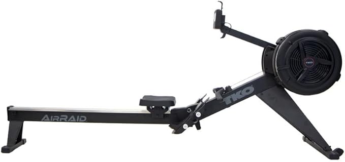 TKO AirRaid Rower | Air Resistance Rowing Machine for Home & Commercial Use | Foldable Air Rowing Machine with 9 Damper Levels, LCD Console, Smooth Glide Rower Machine