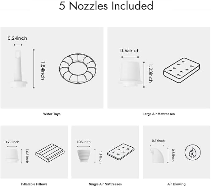 THE WEEKEND Portable Air Pump for Inflatables with Camping Lantern,3kPa Tiny Air Mattress Pump with 2000mAh Rechargeable Battery,Inflate Deflate for Sleeping Pads Pool Floats Inflatable Toys(White)