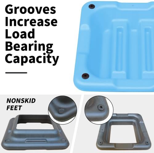 16" x 16" Height-Adjustable Step Aerobics Platform Fitness Equipment Stepper Trainer Exercise Step Platform with 4 Riser