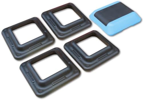 16" x 16" Height-Adjustable Step Aerobics Platform Fitness Equipment Stepper Trainer Exercise Step Platform with 4 Riser