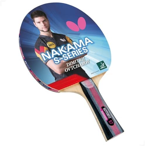 Butterfly Nakama Shakehand Ping Pong Paddle - Recommended for Beginner & Intermediate Level Players - Includes Two Free 40+ Balls - International Table Tennis Federation Approved