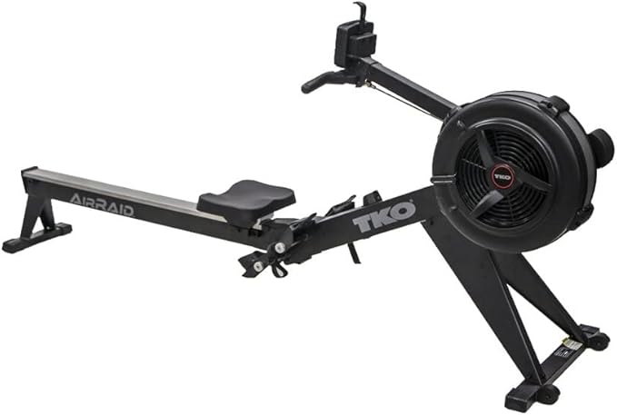 TKO AirRaid Rower | Air Resistance Rowing Machine for Home & Commercial Use | Foldable Air Rowing Machine with 9 Damper Levels, LCD Console, Smooth Glide Rower Machine