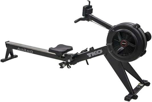 TKO AirRaid Rower | Air Resistance Rowing Machine for Home & Commercial Use | Foldable Air Rowing Machine with 9 Damper Levels, LCD Console, Smooth Glide Rower Machine