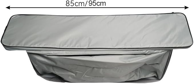 Bench Seat Cover 420D Oxford Seat Storage Bag for Kayak Inflatable Boat, Dinghy Boat Seat Cushion and Underseat Storage Bag with Pockets Grey Thick Sponge Seat Bench Cushion(Black 85cm)