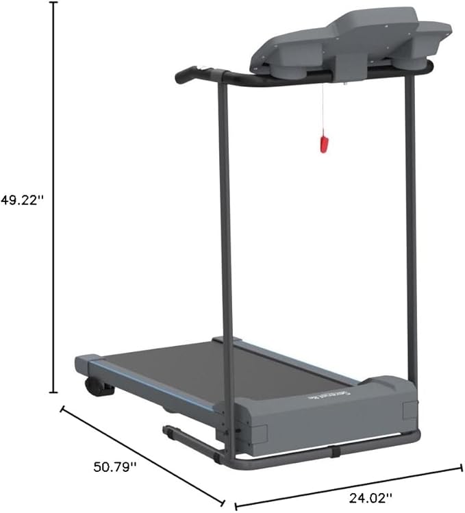 SereneLife Electric Folding Treadmill Exercise Machine - Smart Compact Digital Fitness Treadmill Workout Trainer w/Bluetooth App Sync, Manual Incline Adjustment, for Walking, Running, Gym
