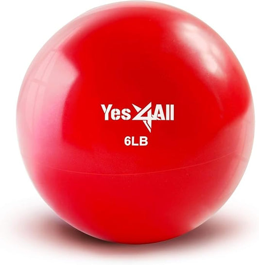 Yes4All Weighted Toning Balls for Exercise, Soft Medicine Balls for Exercise, Pilates, Yoga, Balance, Flexibility, 2-10lbs