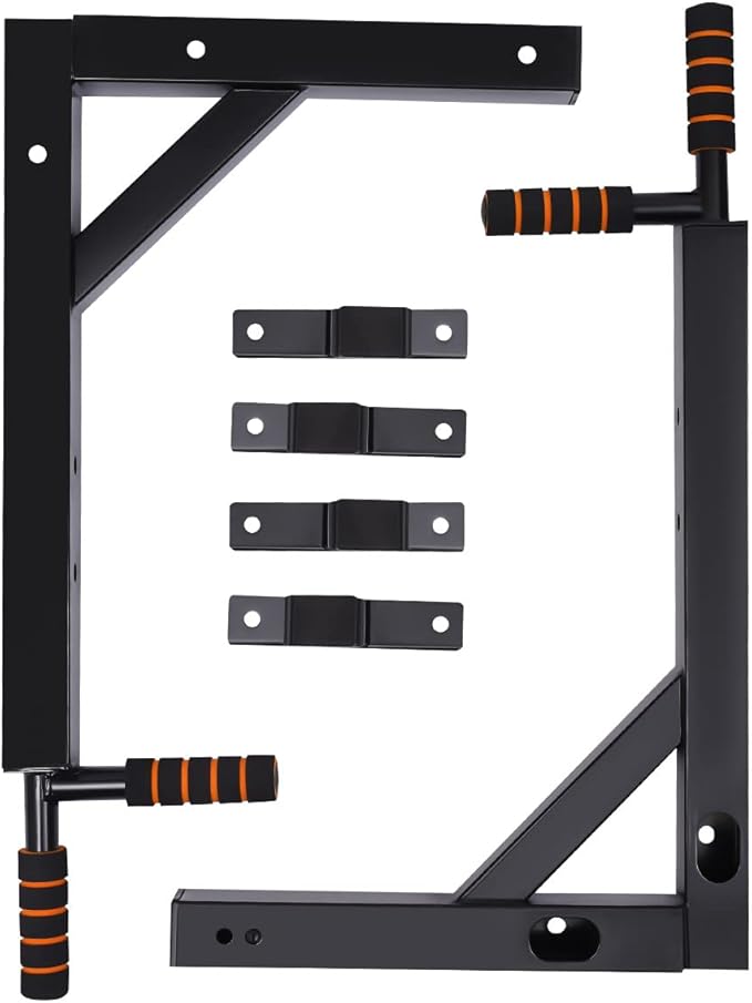 Wall Mounted Pull Up Bar Chin Up bar Multifunctional Dip Station for Indoor Home Gym Workout, Heavy Duty Steel Pipe Maximum weight 440 Lbs