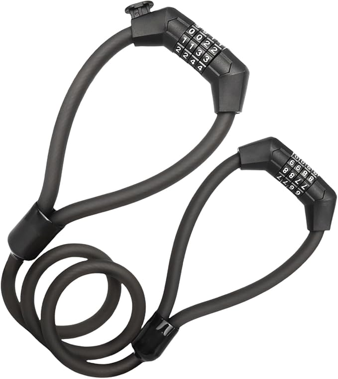 Keyless Double Head Password Heavy Duty Steel Wire High Security Password Password Padlock Cycling Accessories Bearing Mountain Bike Cycling Accessories