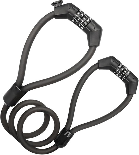Keyless Double Head Password Heavy Duty Steel Wire High Security Password Password Padlock Cycling Accessories Bearing Mountain Bike Cycling Accessories
