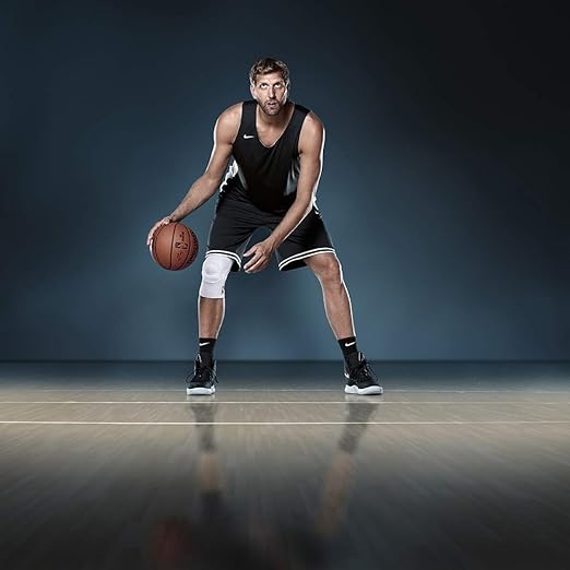 Bauerfeind Sports Knee Support NBA - Officially Licensed Basketball Knee Brace - Relief and Stabilization - Targeted Compression - Lightweight & Durable - White, X-Large