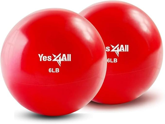 Yes4All Weighted Toning Balls for Exercise, Soft Medicine Balls for Exercise, Pilates, Yoga, Balance, Flexibility, 2-10lbs
