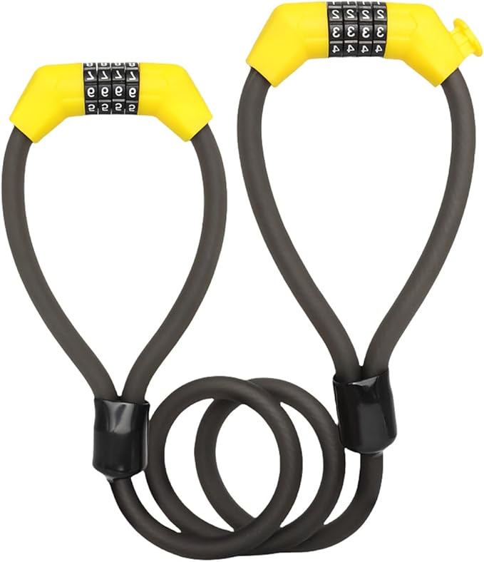 Keyless Double Head Password Heavy Duty Steel Wire High Security Password Password Padlock Cycling Accessories Bearing Mountain Bike Cycling Accessories