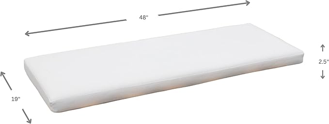 Tommy Bahama Bench Cushion, 48" X 19" X 2.5", Bamboo Bay Bone