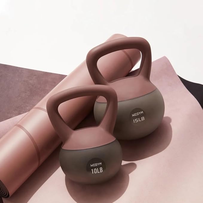 Soft Kettlebells with Cushioned Impact-Resistant Base and Anti-Slip, Wide-Grip Handle for Home Workouts, Weightlifting, and Full Body Strength Training