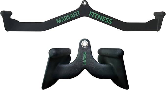 MARSAFIT LAT Pulldown Attachments, Rowing T-bar V-bar, Cable Machine Attachment, LAT Pull Down Bars, Back Tricep Bar Strength Training Handle for Home Gym Fitness,Pulley Cable Machine Attachments.