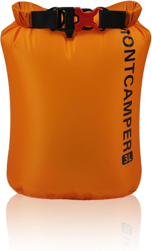 Upgraded CORDURA Waterproof Dry Bag-Lightweight&Durable Waterproof Storage Sack-Roll Top with Survival Whistle-Suitable for High-Intensity Outdoor Adventures-Floats on Water (3L/Orange)