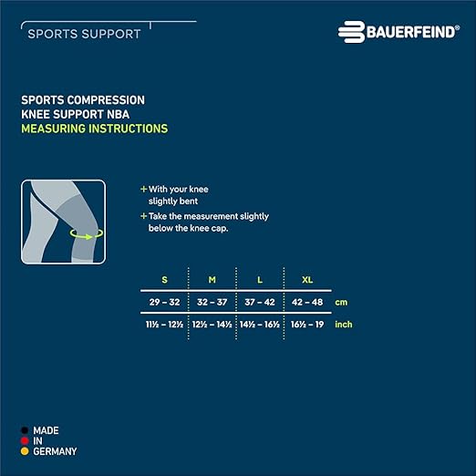 Bauerfeind Sports Compression Knee Support NBA Dallas Mavericks - Lightweight Design with Gripping Zones for Basketball Knee Pain Relief & Performance (Mavericks, L)
