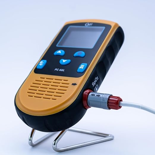 CMI Health Rechargeable Pulse Oximeter - Adult Finger Sensor for Continuous Monitoring & Spot-Checking - Adjustable Alarm for Pulse Rate and SpO2 Levels - Carry Case, AC Adapter Included