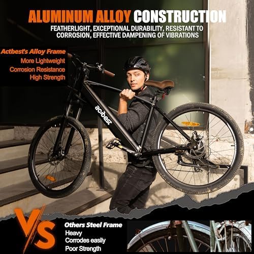 Core Electric Bike for Adults - Peak 1000W/1200W Brushless Motor Ebike, 468&500Wh Removable Built in Battery 26&27.5X2.1 Tire Step Over Bicycle with 7 Speed, Commute E Bikes