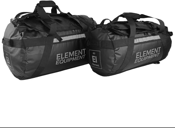 Element Equipment Trailhead Duffel Bag Shoulder Straps Waterproof Black/Grey Medium