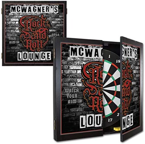 THOUSAND OAKS BARREL CO. | Personalized Dartboard & Cabinet Set with 6 Steel Tip Darts