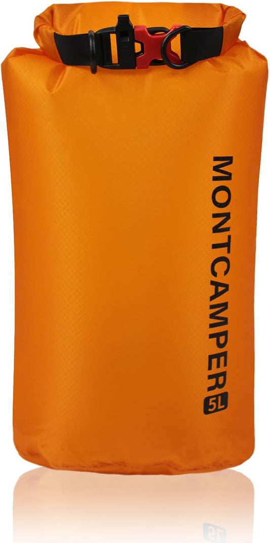 CORDURA Waterproof Dry Bag-Upgraded Tear-Resistant Roll Top Sack with Survival Whistle -Ultra-Light&Portable-Designed for High-Intensity Adventures-Keeps Gear Dry&Secure (5L/Orange)