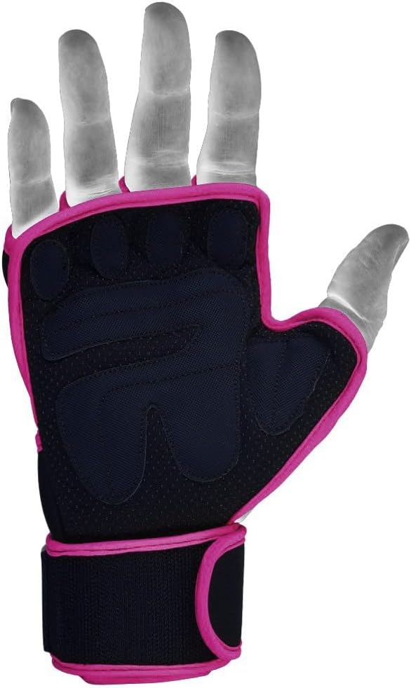 MRX BOXING & FITNESS Workout Gloves for Men and Women Ventilated Weight Lifting Gloves with Wrist Wraps Sticky Palm Protection with Extra Grip Gym Gloves for Exercise Pull Ups, Cross Training