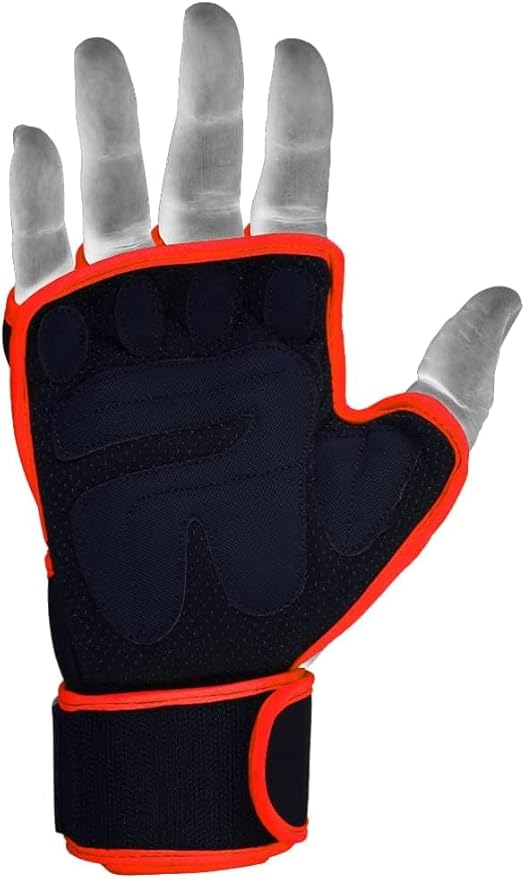 MRX BOXING & FITNESS Workout Gloves for Men and Women Ventilated Weight Lifting Gloves with Wrist Wraps Sticky Palm Protection with Extra Grip Gym Gloves for Exercise Pull Ups, Cross Training