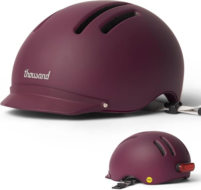 Thousand Chapter MIPS Adult Bike Helmet - LED Tail Light, Cycling & Bicycle Safety Certified, Lightweight & Low Profile, Men & Women, Lockable PopLock