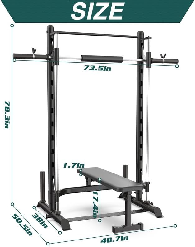 SincMill Squat Rack for Home Gym Bench Press bar Weight Bench Set for Home Gym Power Rack Machines S1000