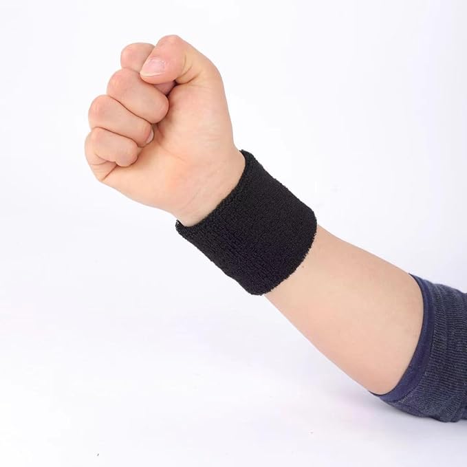 Sweatbands Sports Wristbands for Kids and Women - 3 inch Elastic Athletic Wrist Bands for Tennis, Basketball, Running, Working Out