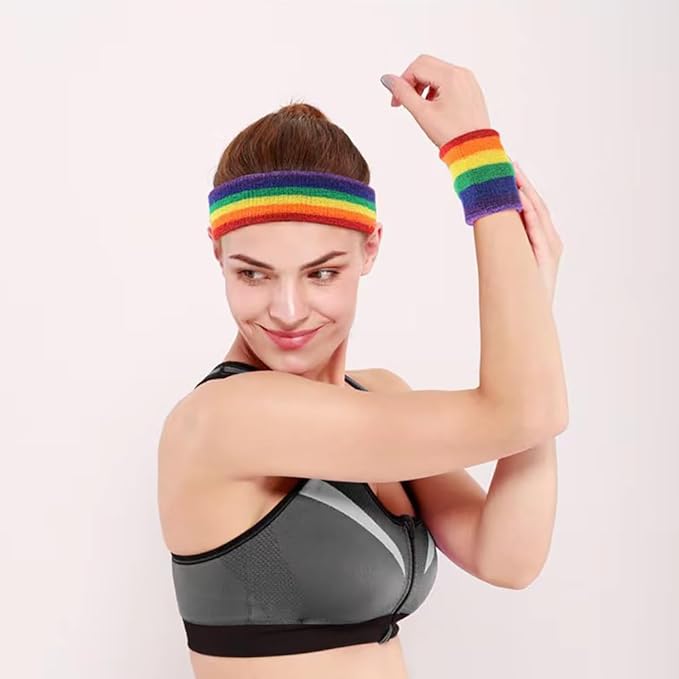 Sweatbands Sports Wristbands for Kids and Women - 3 inch Elastic Athletic Wrist Bands for Tennis, Basketball, Running, Working Out