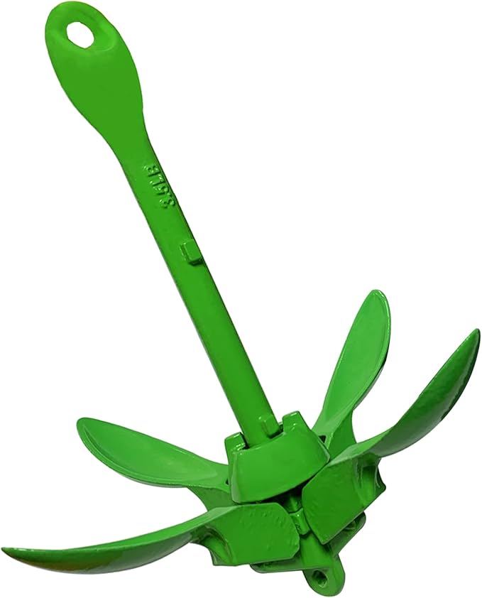 ISURE MARINE Kayak Anchor Kits Portable Folding Grapnel Anchor Buoy Kit Canoe Kayak Raft Boat Sailboat Fishing 3.5 lbs Marine Rope for Small Boats, Kayaks Jet Ski (Red or Green)