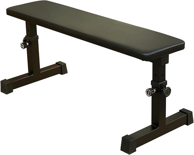 Flat Weight Bench for Weight Training, Easy Assembly Height Adjustable Workout Bench for Weight Training, Home Fitness Strength Training Bench (440lbs)