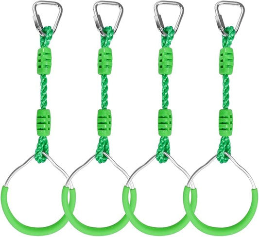 Ninja Ring Fitness Gymnastic Ring Climbing Bar Workout Outdoor Backyard Playground Training Equipment Play Set, Jungle Gym Fist Hanging Swing Monkey Bars Ninja Warrior Obstacle Course Trapeze Playsets