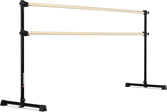 VITA Barre Portable Freestanding Double Ballet Barre, Prodigy, Wood | Adjustable Height, USA Made, Home or Gym Exercise Equipment for Kids & Adults | Dance, Fitness, Pilates