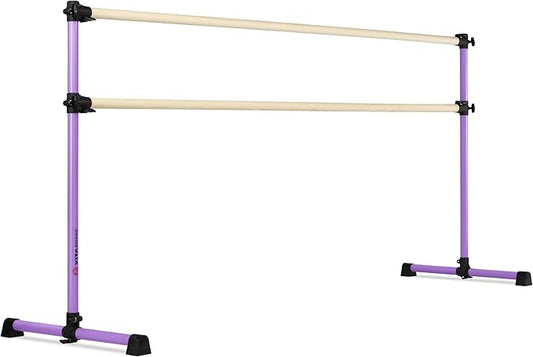 VITA Barre Portable Freestanding Double Ballet Barre, Prodigy, Wood | Adjustable Height, USA Made, Home or Gym Exercise Equipment for Kids & Adults | Dance, Fitness, Pilates