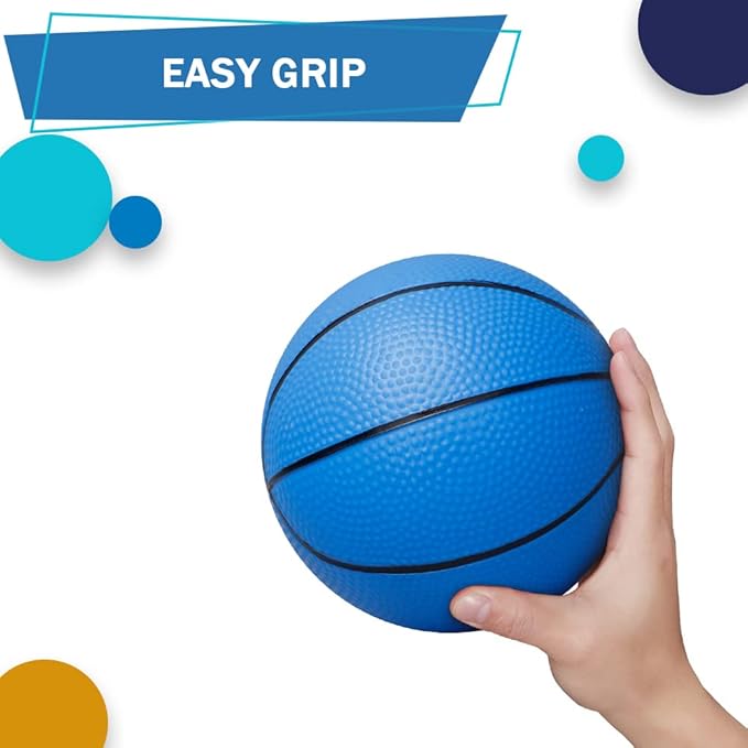 6 Inch PVC Mini Basketball for Indoor Mini Hoops, Soft 6" Rubber Small Repacement Balls for Over Door Hoop Sets, Little Beach Ball for Outdoor Yard Lawn (6 PCS with Air Pump)