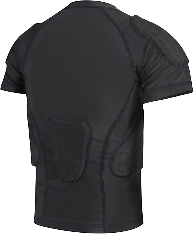 Youth Padded Compression Shirt Rib Protector for Football Protective Gear Baseball Padded Shirt Kid Child Boys