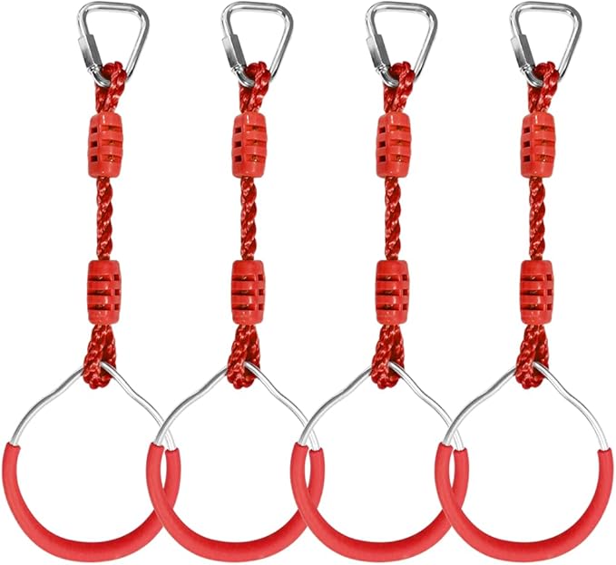 Ninja Ring Fitness Gymnastic Ring Climbing Bar Workout Outdoor Backyard Playground Training Equipment Play Set, Jungle Gym Fist Hanging Swing Monkey Bars Ninja Warrior Obstacle Course Trapeze Playsets