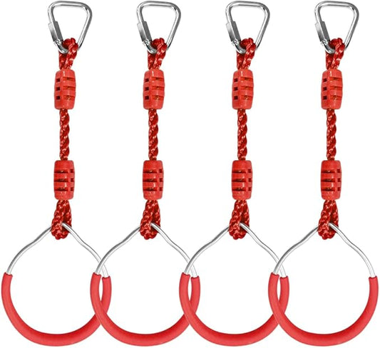 Ninja Ring Fitness Gymnastic Ring Climbing Bar Workout Outdoor Backyard Playground Training Equipment Play Set, Jungle Gym Fist Hanging Swing Monkey Bars Ninja Warrior Obstacle Course Trapeze Playsets